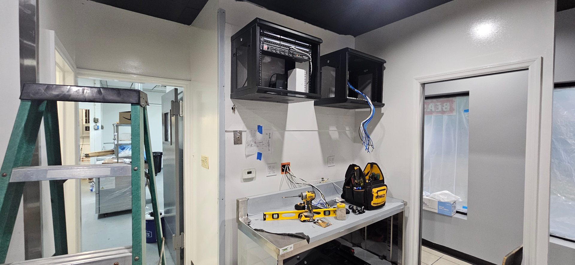 Network rack and low-voltage cabling installation